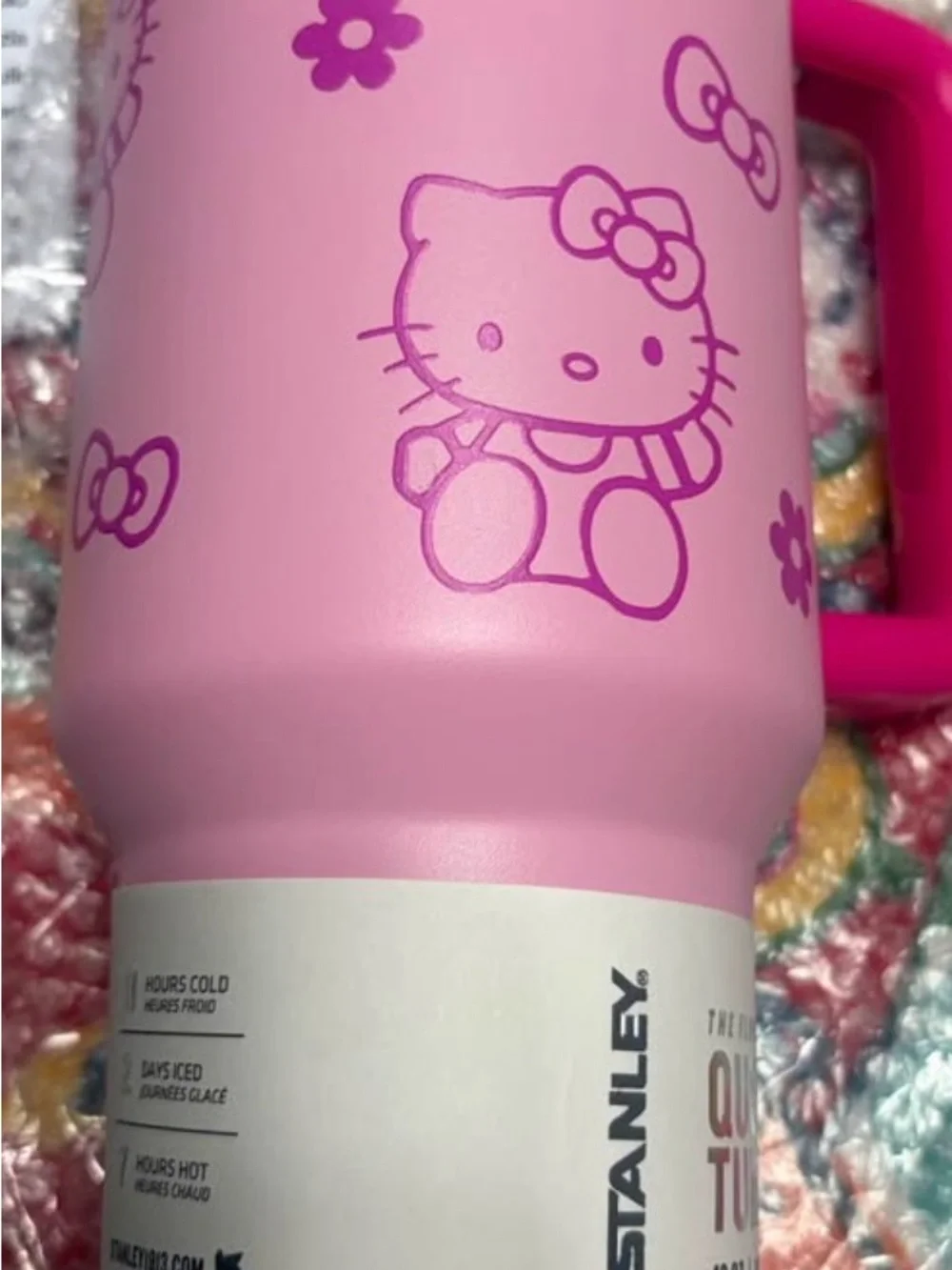 Stanley Pink Hello Kitty Travel Mug with Handle 40 Oz - Picture 2 of 3